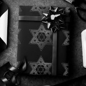 デビッドパターンの星 |モノクロモダンのクラシック ラッピングペーパー