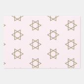 デビッドピンクエレガントフローラのユダヤ星 ラッピングペーパーシート (正面2)