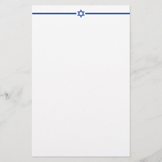 デビッドブルー5.5インチx 8.5インチハーフレターのスター 便箋 (正面)