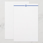 デビッドブルー5.5インチx 8.5インチハーフレターのスター 便箋 (正面/裏面)