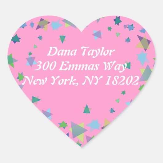 デビッドユダヤ人のスター差出人住所ステッカーラベル ハートシール (正面)