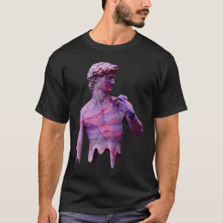 デビッド大理石溶け彫刻 ミケランジェロ ルネサンス Tシャツ