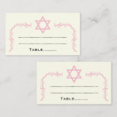デビッド・ダマスクのピンク星バルミツワー座席表 プレイスカード (正面/裏面)