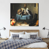 デビッド・テニアーズによる猫のコンサート キャンバスプリント (インサイチュ (寝室))