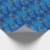 デビッド・ハヌカーのスターかわいらし・ブルー・ギフト ラッピングペーパー (角)