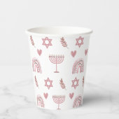 デビッド・ハヌカーのピンク色の星 紙コップ (正面)