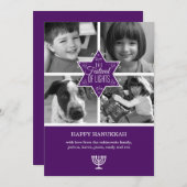 デビッド・ハヌカーの装飾的な紫の星 シーズンカード (正面/裏面)