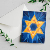 デビッド・ハヌッカブルーの水彩画のスター シーズンカード