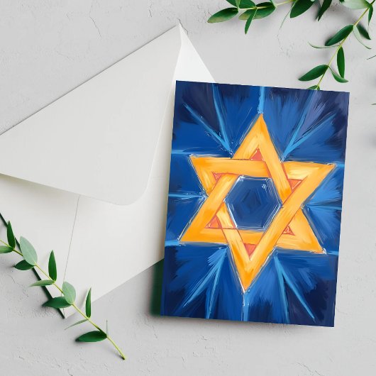 デビッド・ハヌッカブルーの水彩画のスター シーズンポストカード