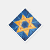 デビッド・ハヌッカブルーの水彩画のスター スタンダードカクテルナプキン (角)