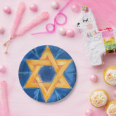 デビッド・ハヌッカブルーの水彩画のスター ペーパープレート (パーティー)