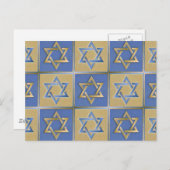 デビッド・メタル・金ゴールド・ブルーのジュダイカスター ポストカード (正面/裏面)