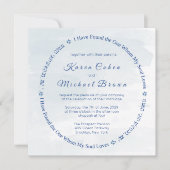 デビッド・ユダヤ人のIのラブ・スターのヘブ結婚ライ語の詩 招待状 (正面)