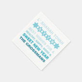 デビッド・ロシュ・ハシャナのスター新年ナプキンス スタンダードカクテルナプキン (角)