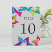 デビッ数々のドシルバーのテーブル番号色の星 招待状 (スタンド正面)