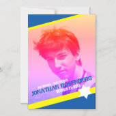 デビモダンッドバー（ユダヤ教の）バル・ミツバー日付を保存 マグネット招待状 (正面)