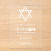 デビモダンッドバー（ユダヤ教の）バル・ミツバー アクリル招待状 (正面)