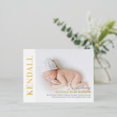 デビュモダンー箔ベビー誕生発表葉書 箔シーズンポストカード (立ち正面)