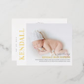 デビュモダンー箔ベビー誕生発表葉書 箔シーズンポストカード (正面/裏面)