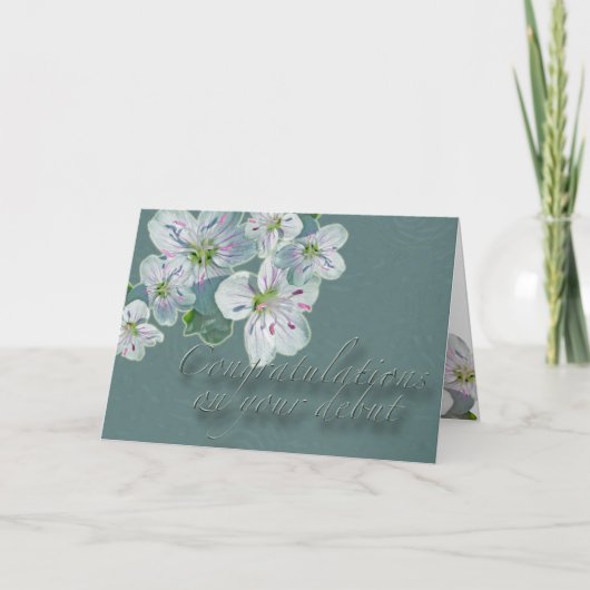 デビューおめでとう春美しいワイルドフラワー カード (正面)