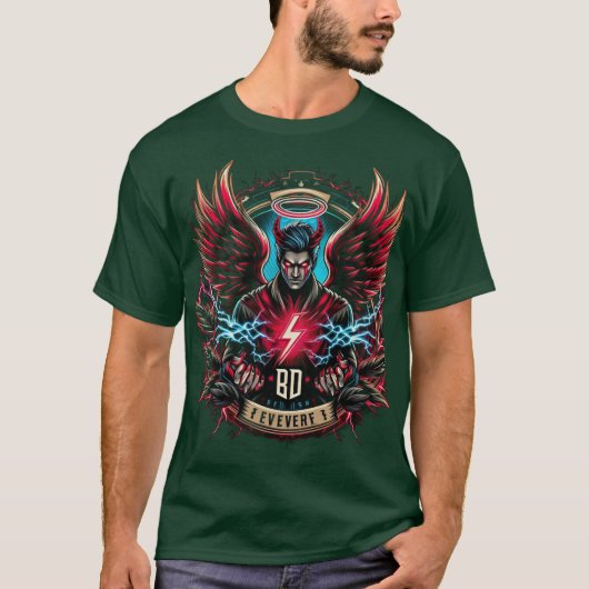 デビルエンジェルエスポートロゴデザイン Tシャツ (正面)