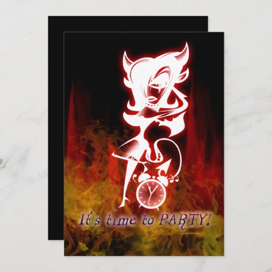 デビルガールゴシックファンタジースウィート16誕生日 招待状 (正面/裏面)