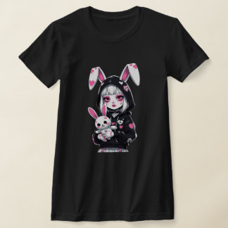 デビルガールハロウィーンTシャツ – 不気味かわいい Tシャツ