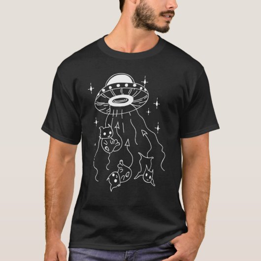 デビルキャッツエイリアン皮肉な子猫かわいい黒猫 Tシャツ (正面)