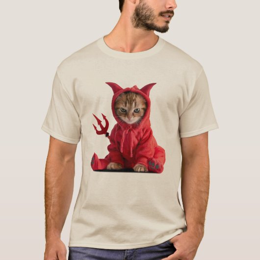 デビルキャットのカスタマイズ Tシャツ (正面)