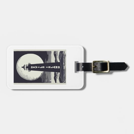 デビルスアイランドライトハウスウィスコンシンムーン ラゲッジタグ (正面横)