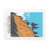 デビルスポストパイル国立記念碑ヴィンテージ マグネット (横)