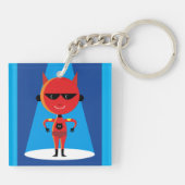 デビルスーパーヒーローはっきりしたキャラクターレッドとブルー キーホルダー (裏面)