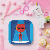 デビルスーパーヒーローはっきりしたキャラクターレッドとブルー ペーパープレート (パーティー)