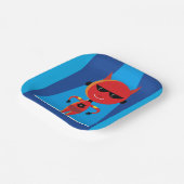 デビルスーパーヒーローはっきりしたキャラクターレッドとブルー ペーパープレート (傾斜あり)