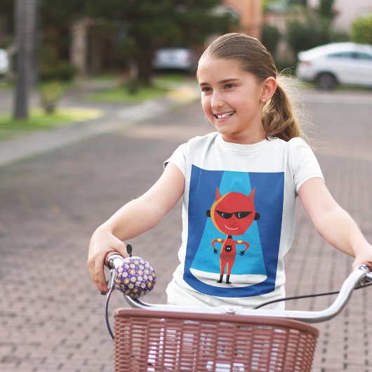 デビルスーパーヒーローはっきりしたキャラクターレッドとブルー Tシャツ