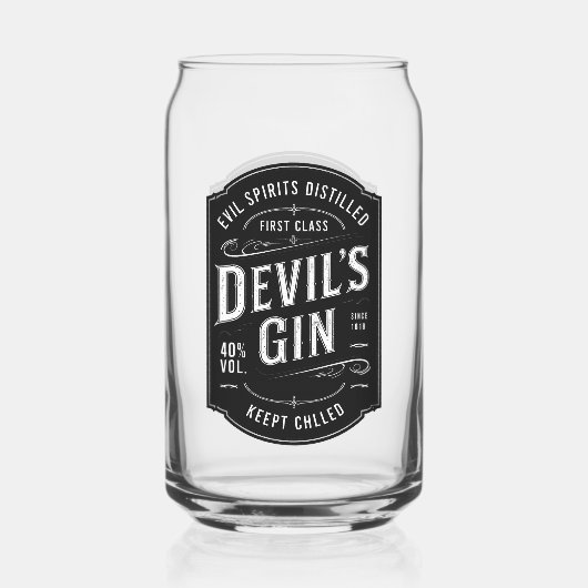 デビルズジンハローウィンパーティヴィンテージ ガラス缶 (正面)