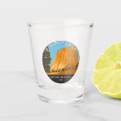 デビルズタワーナショナルモニュメントワイオミングヴィンテージ ショットグラス (正面)