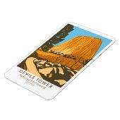 デビルズタワーナショナルモニュメントワイオミングヴィンテージ マグネット (左側)