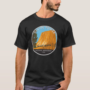 デビルズタワーナショナルモニュメントワイオミングヴィンテージ Tシャツ