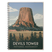 デビルズタワー国立公園ヴィンテージ ノートブック (正面)