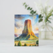 デビルズタワー国立絵を描物 ポストカード (スタンド正面)