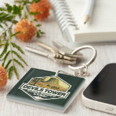 デビルズタワー国立記念物旅行芸術ヴィンテージ キーホルダー (正面右)