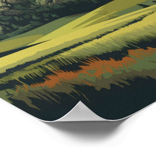 デビルズタワー国立記念物旅行芸術ヴィンテージ ポスター (角)