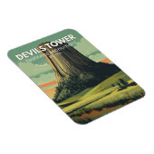 デビルズタワー国立記念物旅行芸術ヴィンテージ マグネット (右側)