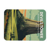 デビルズタワー国立記念物旅行芸術ヴィンテージ マグネット (横)