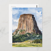 デビルズタワー国立記念碑の水色 ポストカード (正面/裏面)