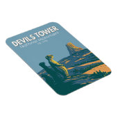 デビルズタワー国立記念碑プレーリードッグヴィンテージ マグネット (右側)