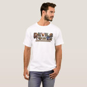 デビルズタワー モニュメント ユニークな火山岩 Tシャツ (正面フル)