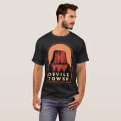 デビルズタワーWY国立記念碑ラグラン野球 Tシャツ (正面フル)