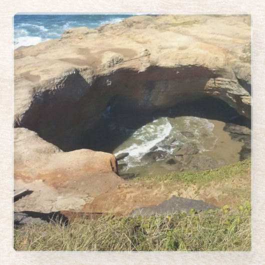 デビルズパンクボウル,オレゴン州沿岸 ガラスコースター (正面)